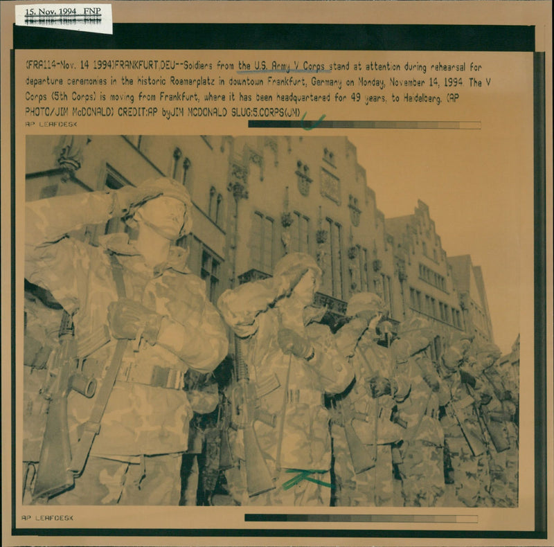 End of the 49-year stationing of the US Army in Frankfurt - Vintage Photograph