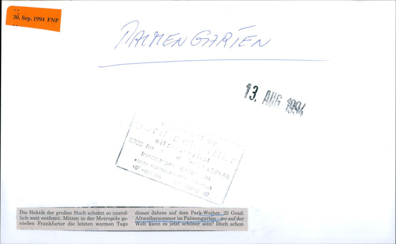 Palmengarten pond - Vintage Photograph