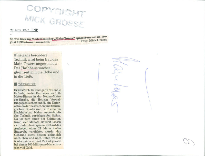 Model - Main Tower - Vintage Photograph