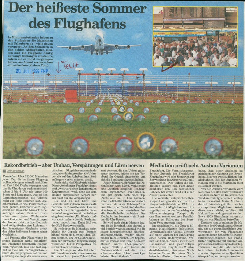 Flughafen Frankfurt am Main, Sommer 1999 - Vintage Photograph