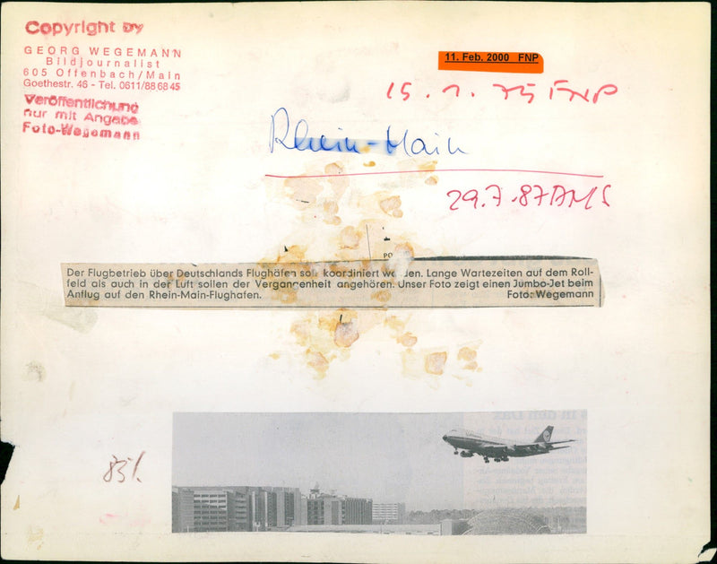 LUGHAFEN COUNTRY DELELET FLIGHT DECO RUNWAY EXTRA HAPP LUFTHANSA HAN - Vintage Photograph