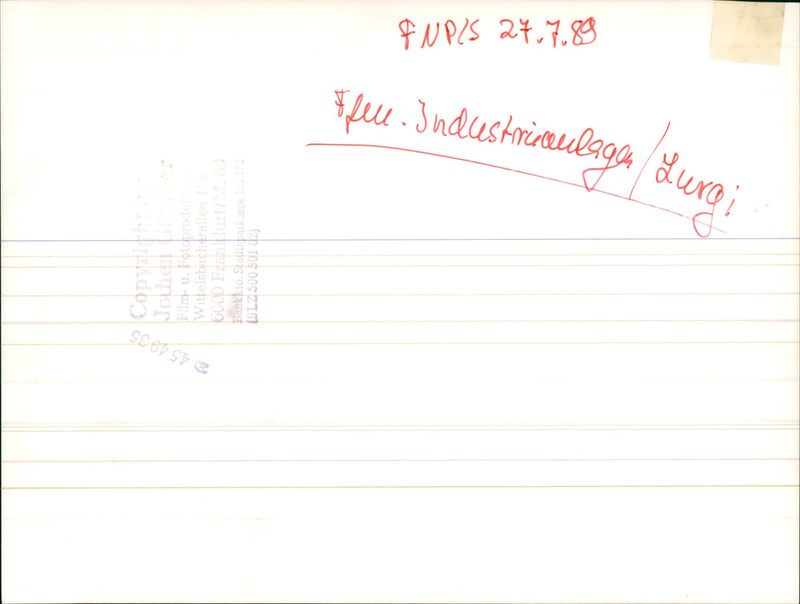 1989 FRIENDS FIANLURT BANKKO BLZ FECE INDUSTRIEBAGU LIVE ENPS JOU FILM - Vintage Photograph