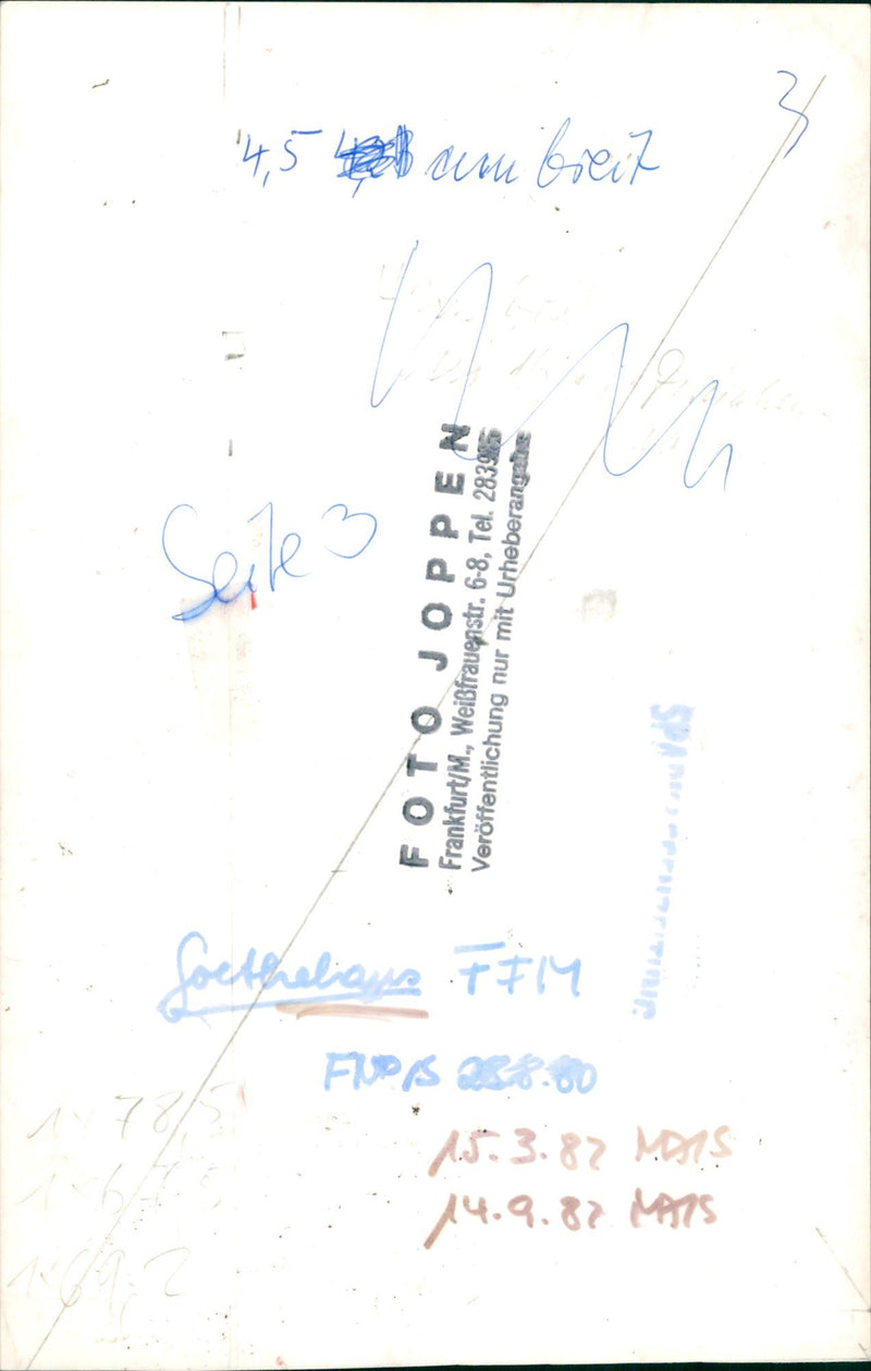 1982 GOETREHAUS FILM SHOT FRANKFURT GERMANY TWOP - Vintage Photograph