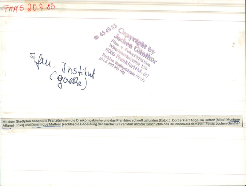 INSTITUTIONS GOETHE INSTITUTE FRENCH HAVE QUICKLY FILM - Vintage Photograph