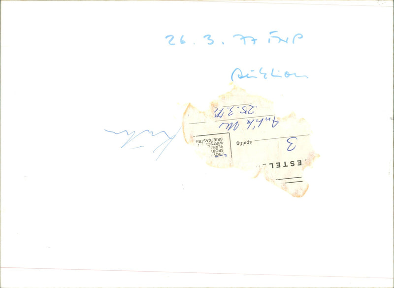 VOERMAN FNP SHEET SIGNATURE JEG TADLEN BILDBEST - Vintage Photograph