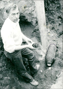 Bomb found at the Friedberger plant - Vintage Photograph