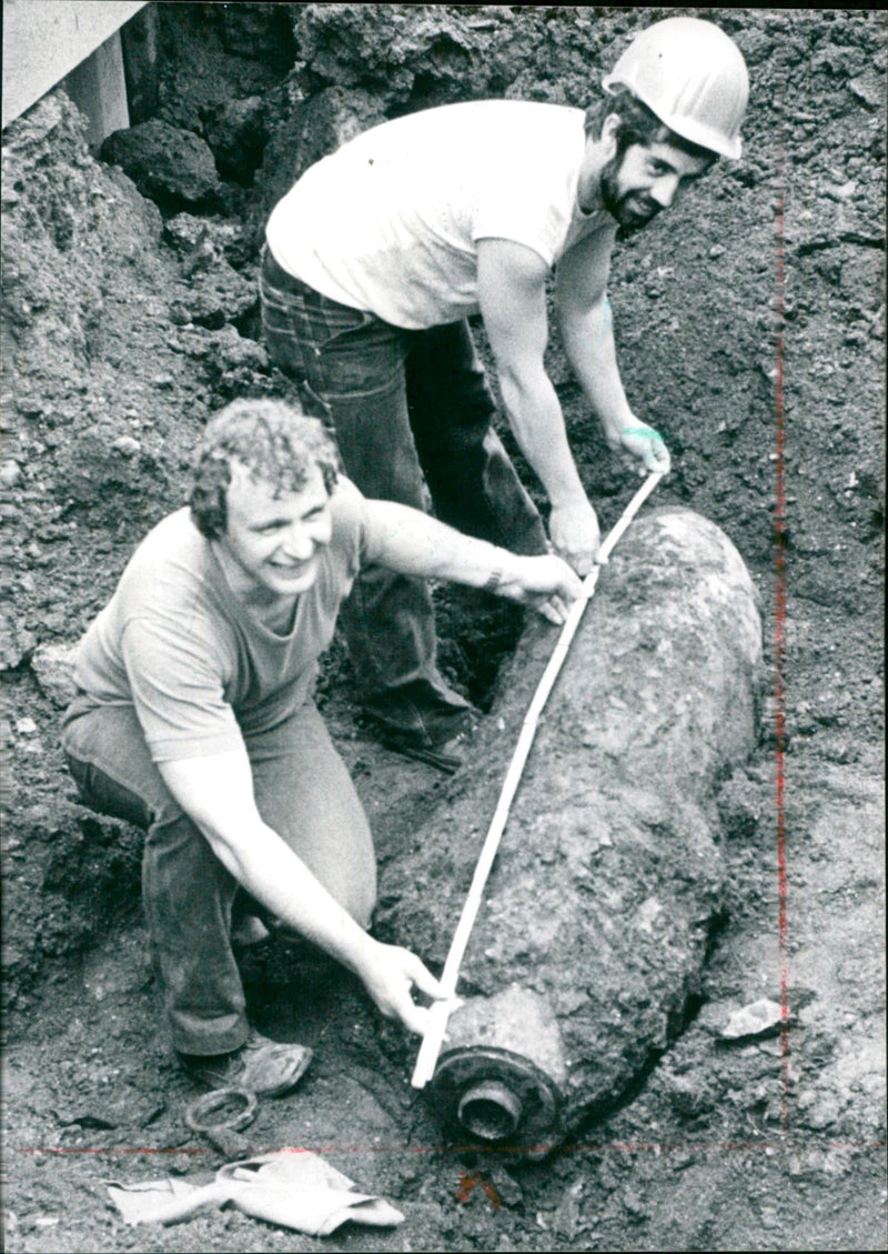 Bomb found at the Opel roundabout - Vintage Photograph