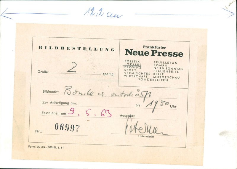 Bomb location - Vintage Photograph