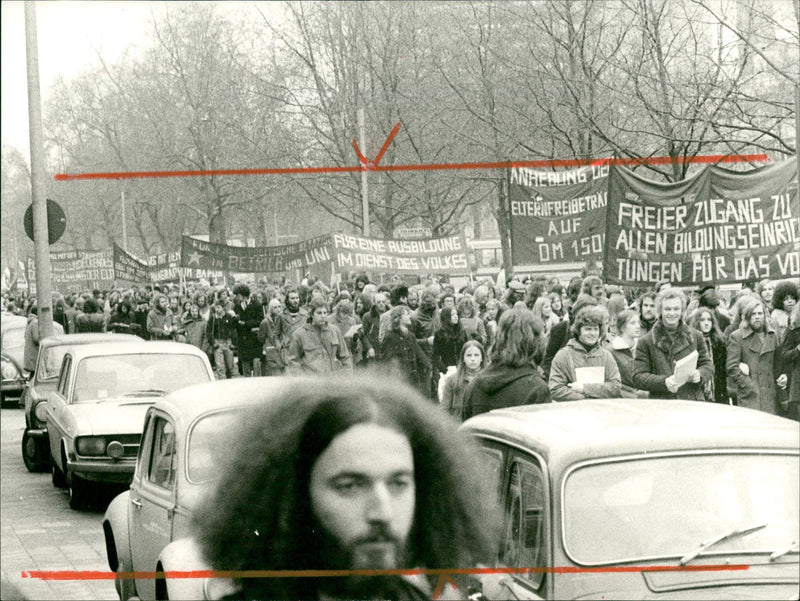 Students demonstration - Vintage Photograph