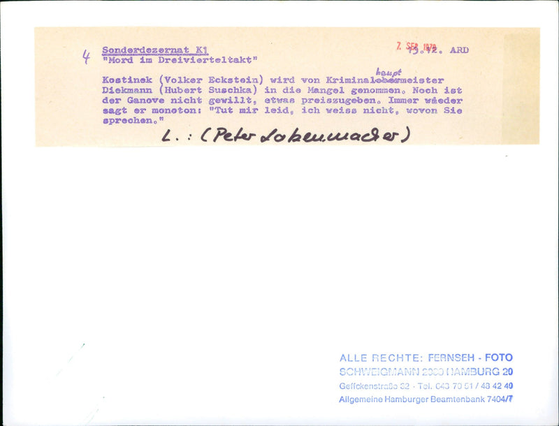 Special Department K1: Murder every three quarters - Vintage Photograph