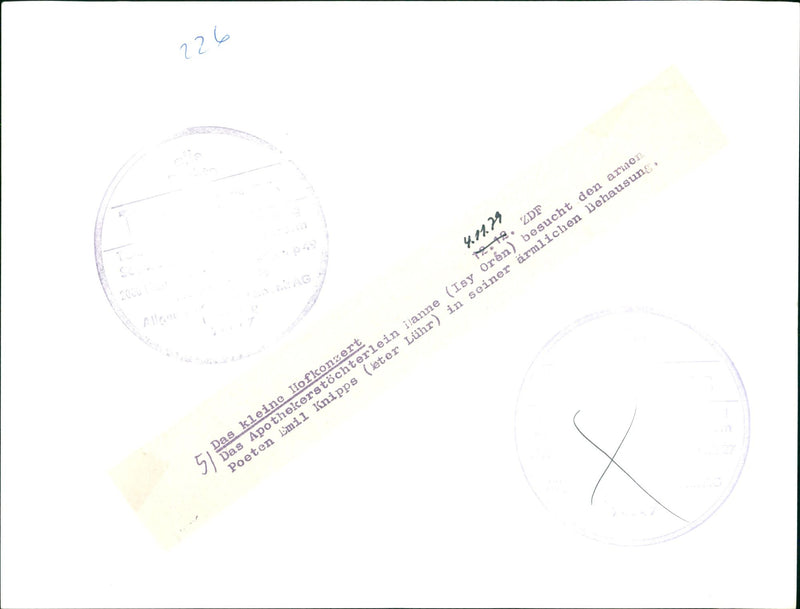 Film "The Little Court Concert" - Vintage Photograph