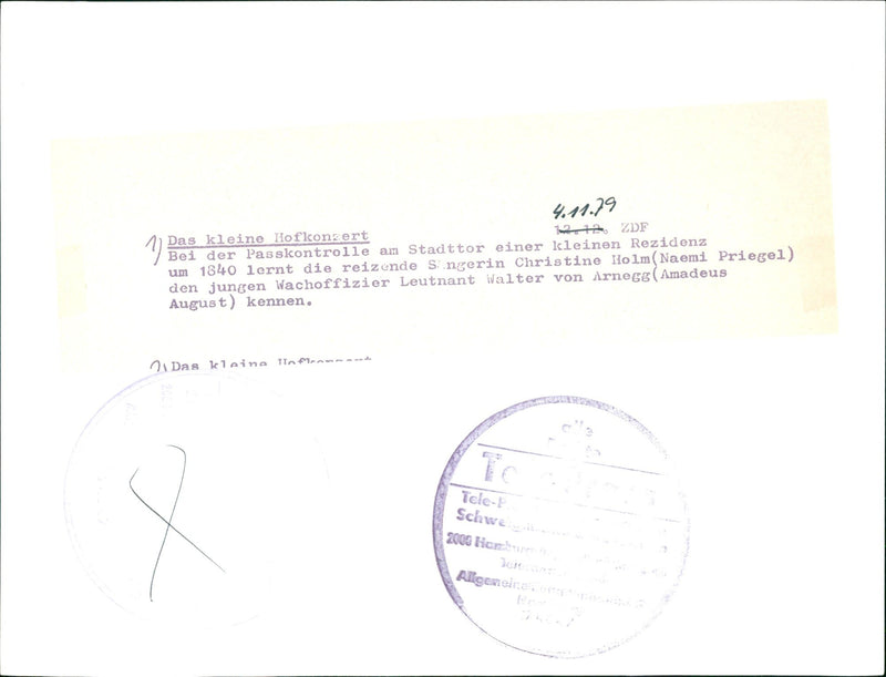 Film "The Little Court Concert" - Vintage Photograph