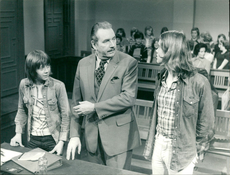 The television court is in session - "department store theft" - Vintage Photograph