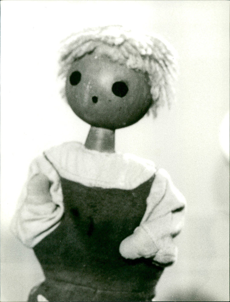 Stoffel and Wolfgang: Playing with a Wolf Buresch doll - Vintage Photograph