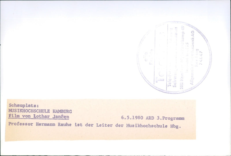 Hamburg University of Music - Vintage Photograph