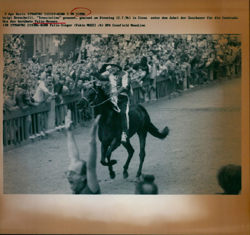 SIENA LUIGI BRUSCHELLI CALLED TRECCIOLINO WINS TUESDAY AMONG - Vintage Photograph
