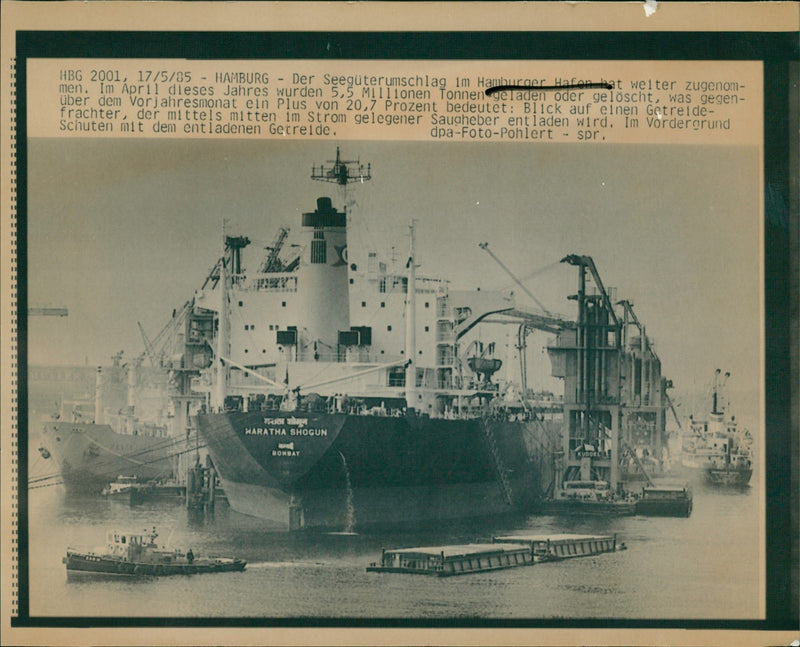 1985 PICTURES SEAGUT ENVELOPE HAMBURGS HAFON HAS CONTINUE HAMBURY - Vintage Photograph