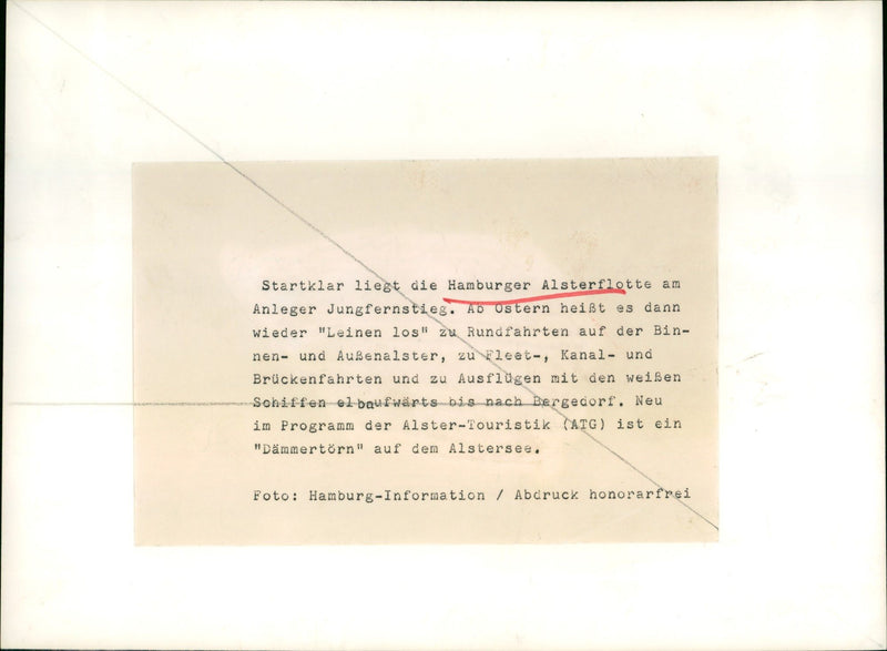 UNCUSTOMER TREILERIA GALL HAMBURG ALSTER FLEET JUNGFERNSTIEG JETTY - Vintage Photograph