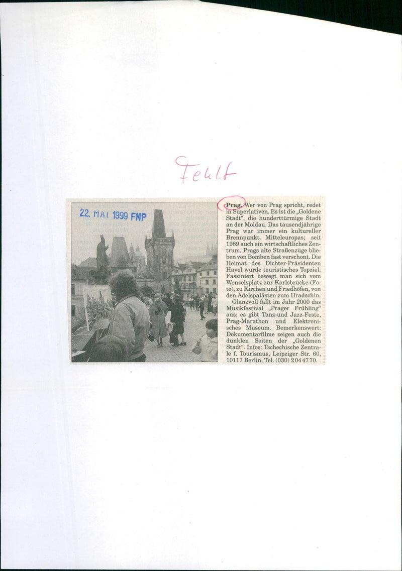 1999 PRAGUE CULTURAL FOCAL POINT CENTRAL EUROPE HOME POET JAZZ - Vintage Photograph