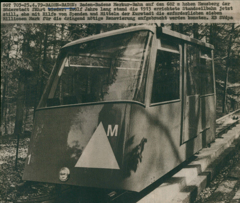 1913 BADEN BADENS MERKUR BAHN HIGH HOME MOUNTAIN BADERSTADT DRON - Vintage Photograph