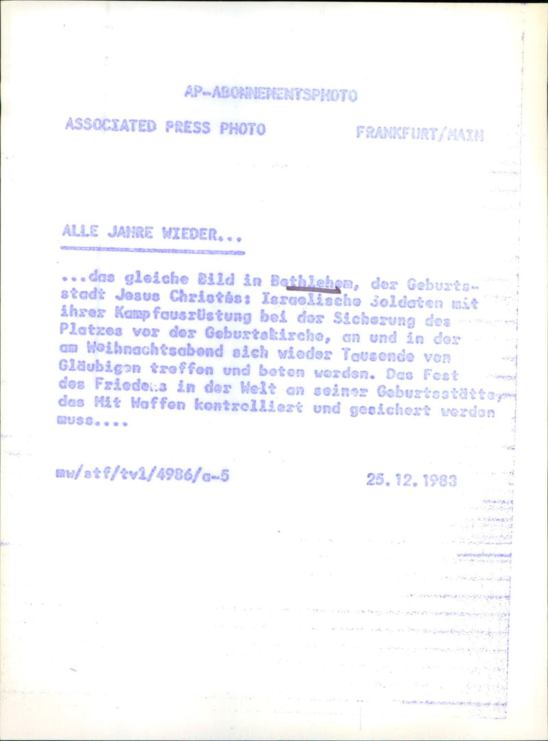 1983 ALL ROMPILGERS ARE GIVEN POSSIBILITY VISIT INSTEAD PRESS - Vintage Photograph