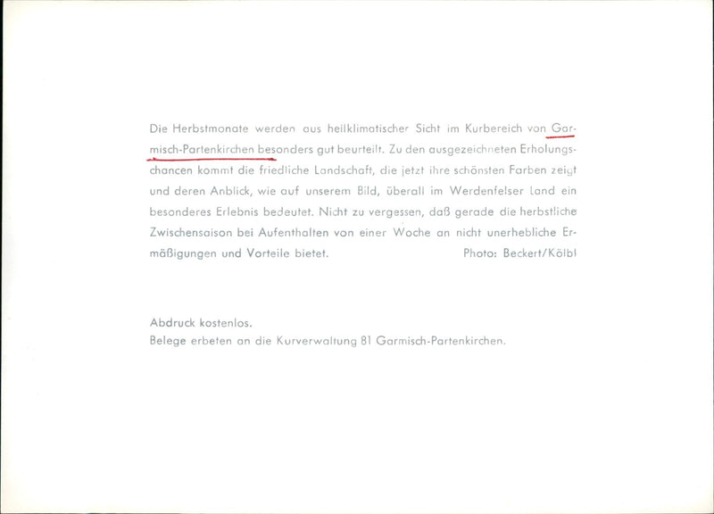 AUTUMN MONTHS ARE JUDGED PARTICULARLY WELL HEARING CLIMATE - Vintage Photograph