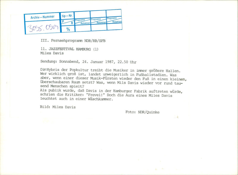 Miles Davis - Vintage Photograph