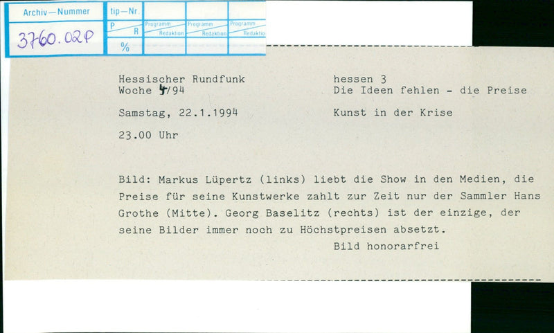 Markus Lüpertz, Hans Grothe, Georg Baselitz - Vintage Photograph