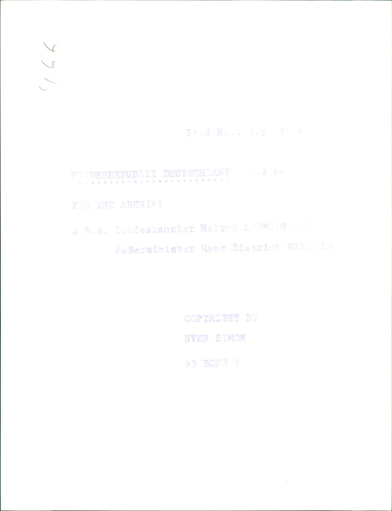 Helmut Schmidt, Hans-Dietrich Genscher - Vintage Photograph