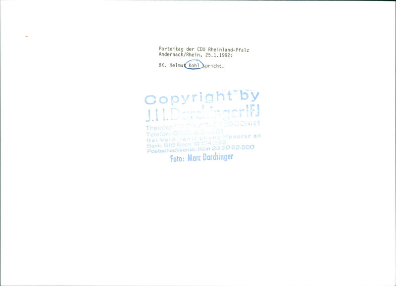 Helmut Kohl - Vintage Photograph