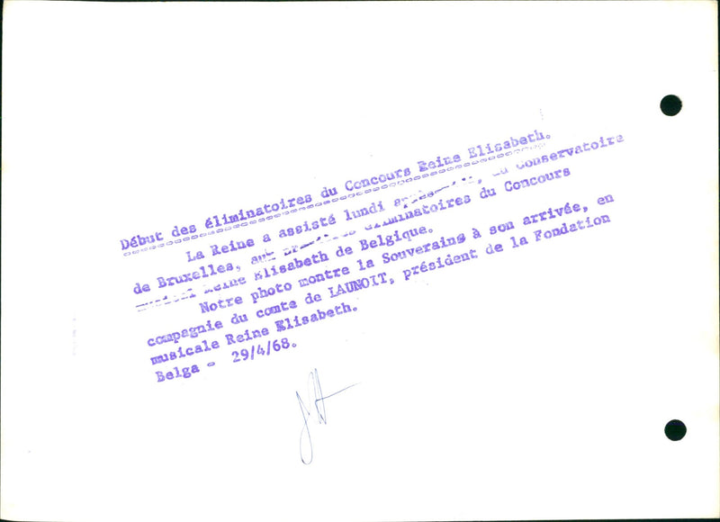 Queen Elisabeth Music Foundation - Vintage Photograph