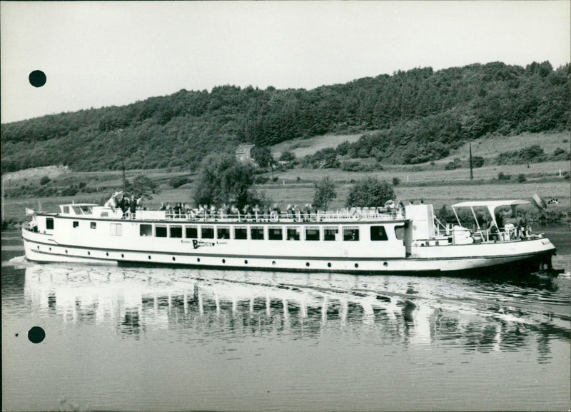 Dutch riverboat to bateau-mouche on the Meuse. - Vintage Photograph