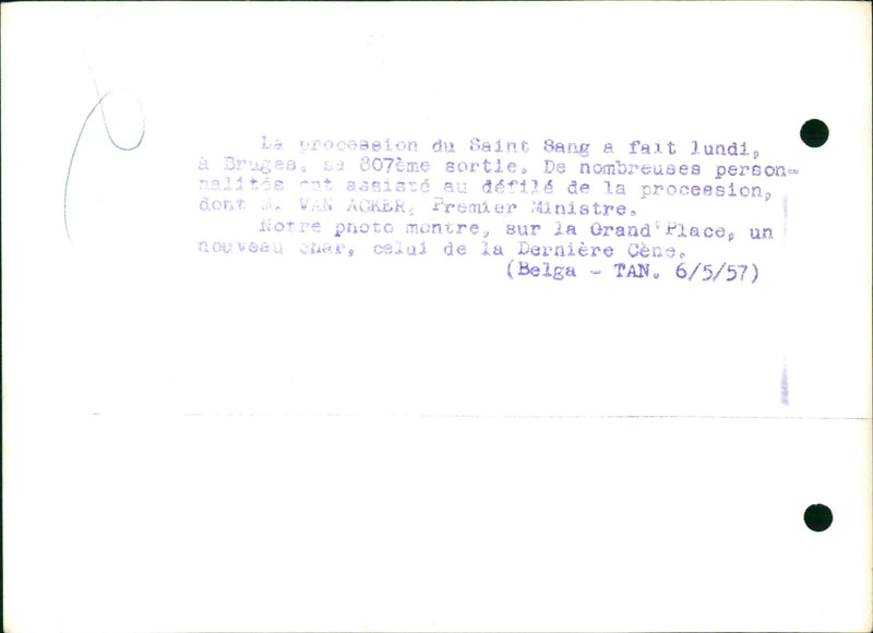 The procession of the Holy Blood made its 807th outing - Vintage Photograph