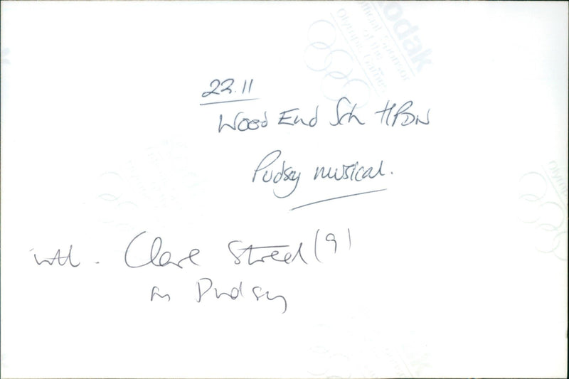 dar 22.11 Wood End Sch Hon Puoksy musical Clare Streed ( 9 ) . in Dudsy ANNELI - Vintage Photograph