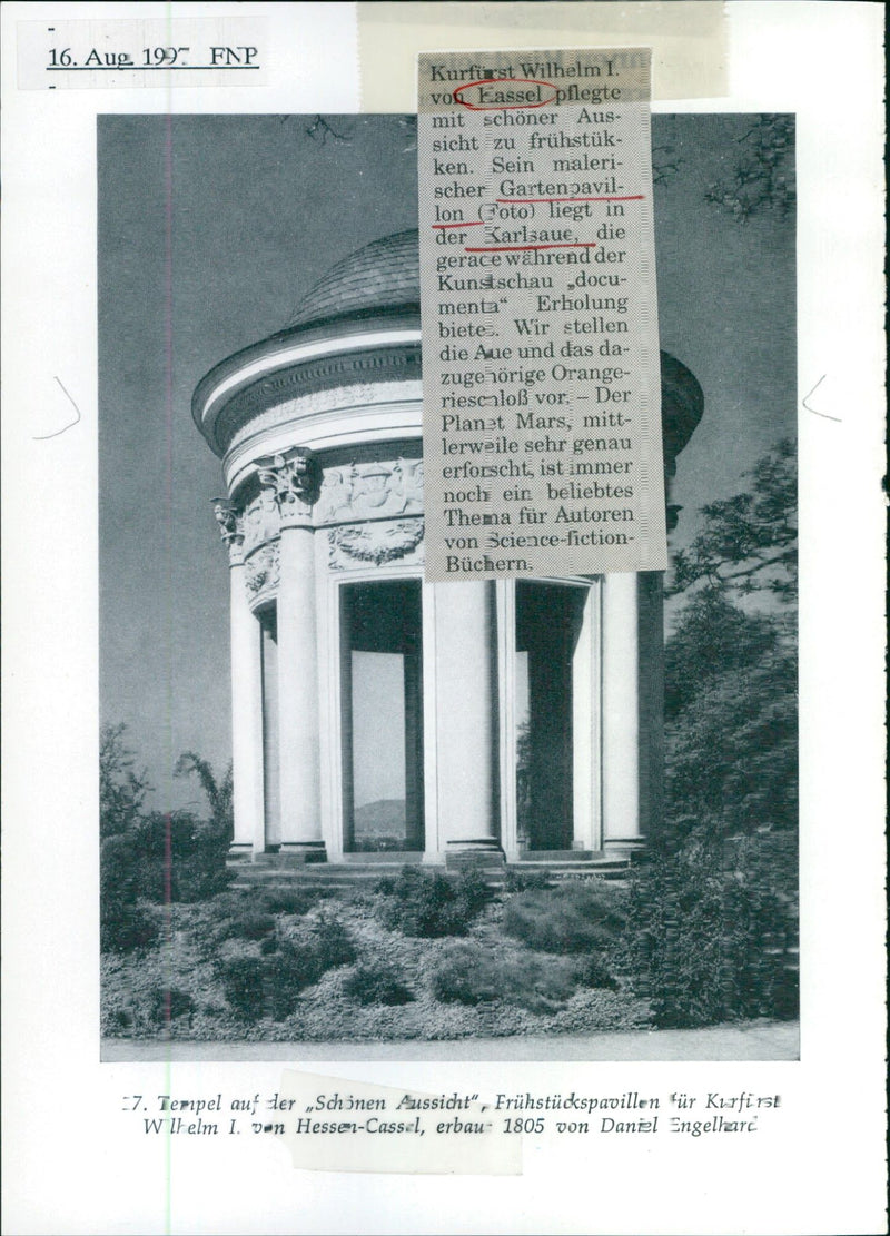 KASSEL TEMPLE SWAN ISLAND KARLSAUE LOCATED TOWN COTO - Vintage Photograph