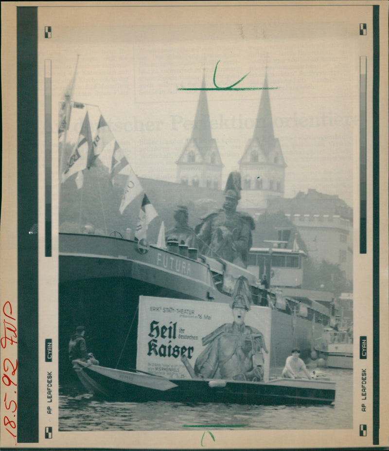1945 EMPEROR WILHELM HIS RETURN SHIP KOBLENZ WHERE THUS - Vintage Photograph