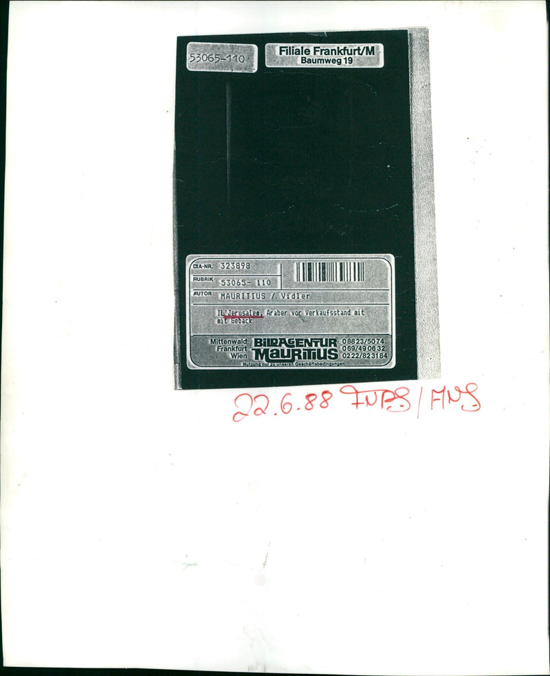 1988 JERUSALEM MISCELLANEOUS YAADON BAARAAT SAFETY FILM OUT BRANCH FRAN - Vintage Photograph