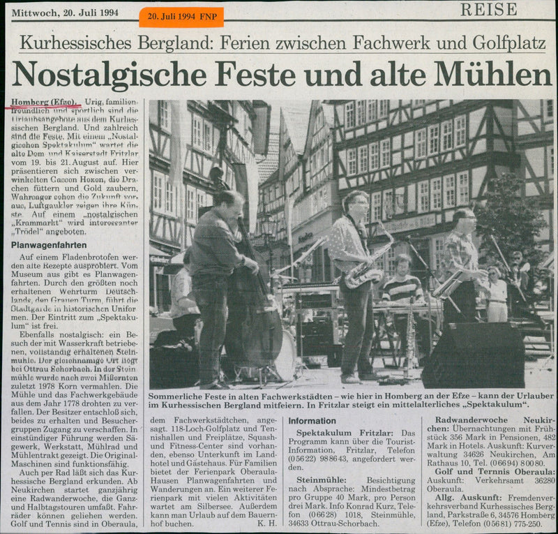 1994 HOMBERG KURHESSIAN MOUNTAIN COUNTRY HOLIDAYS BETWEEN HAL IMAGE FILM - Vintage Photograph