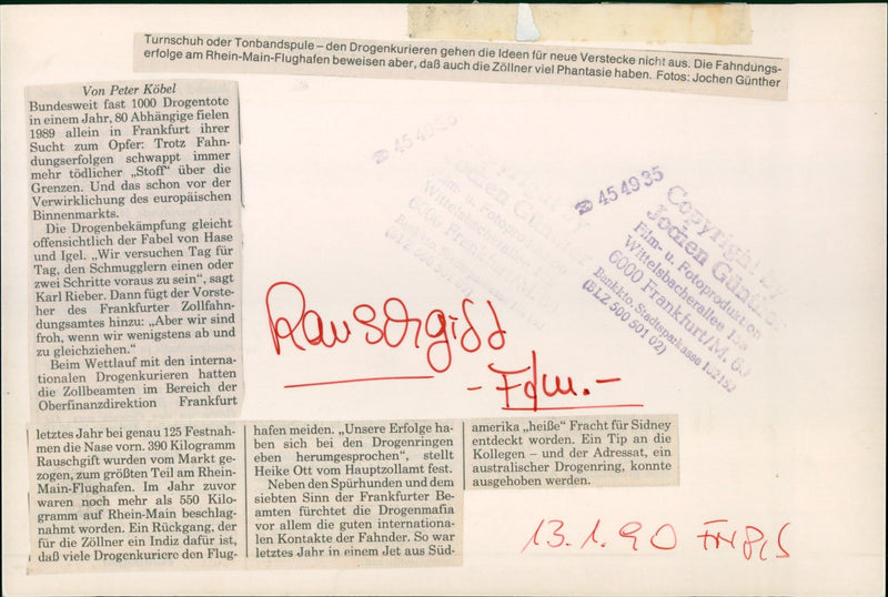 1989 GIFT HMUGGELTE POISONING SEARCH RESULTS FILM PETER - Vintage Photograph