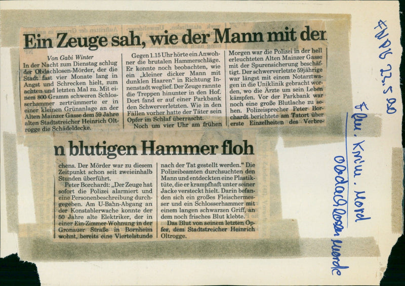 MURDER SCHLOSEMO EIGHT VICTIMS FOUR MONTHS GEN - Vintage Photograph