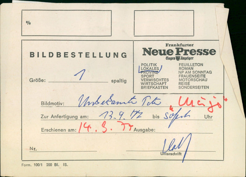 ESSO PERS MURDER MURDERVERSUC CHIEDENE WALLER ZEK FRANKFURTER - Vintage Photograph