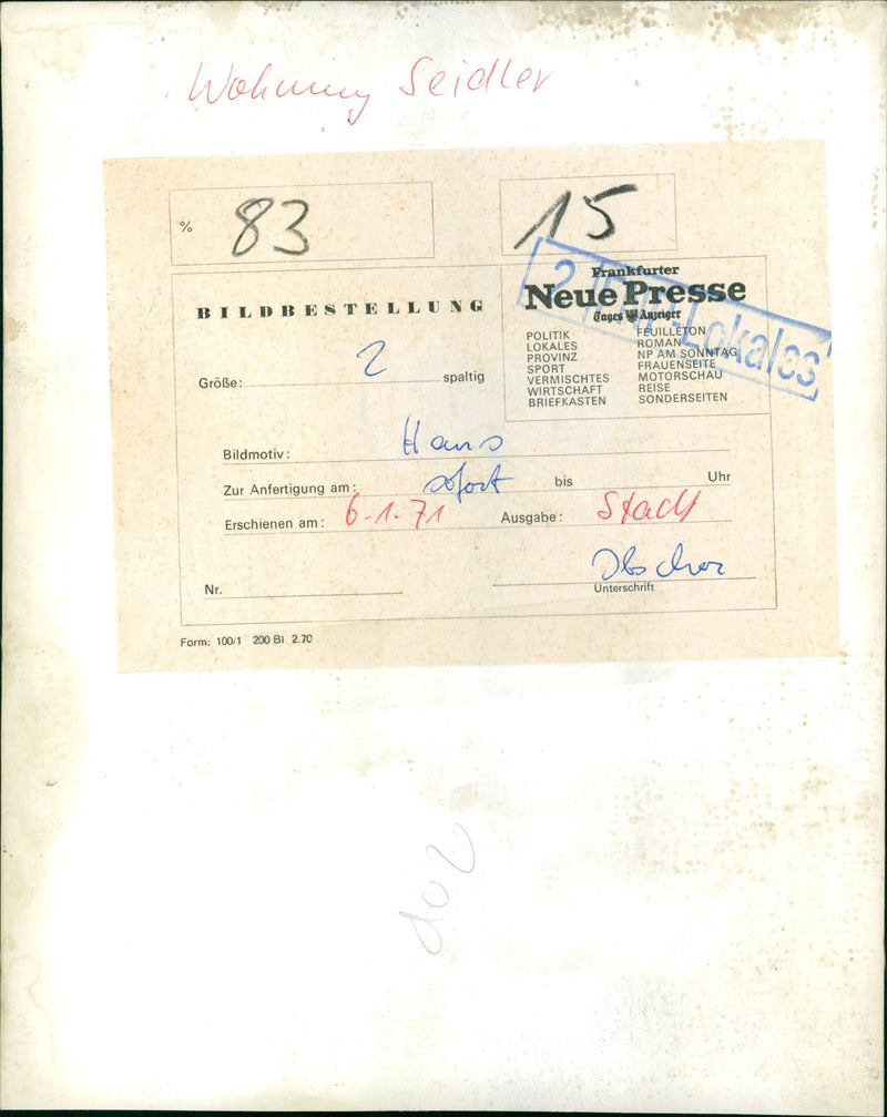 1970 ESSO PERS MURDER MURDERVERSUC CHIEDENE WALLER ZEK FRANKFU - Vintage Photograph