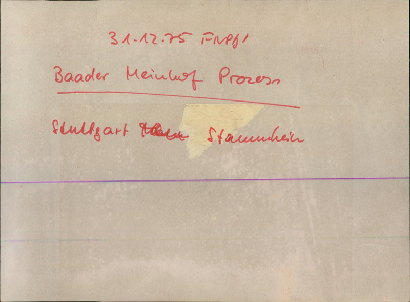 BAPTER GRANDMANN BAADER MEINHOF PROSES SAULTZART STAMMHEIN BAP - Vintage Photograph