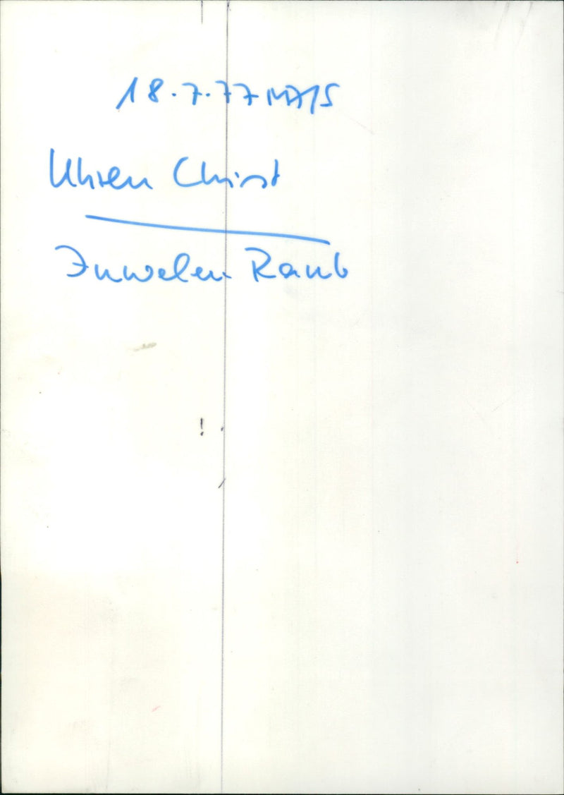 CRIMEA RAUB MURDER JUWE LENROUBO VIZ JEWELLER PUSCHNER FFM ROLEX - Vintage Photograph