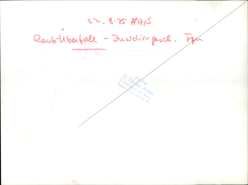 1975 CRIMEA RAUB LENROUBO JEWELLER PUSCHNER MURDER AHIS ROBBERY JUWELIERGESCH - Vintage Photograph