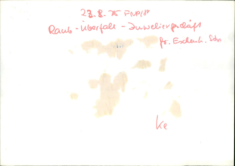 CRIMEA RAUB JUWE LENROUBO PUSCHNER MURDER FUPI JEWELLERSHIP FAITH ESCHENHA - Vintage Photograph