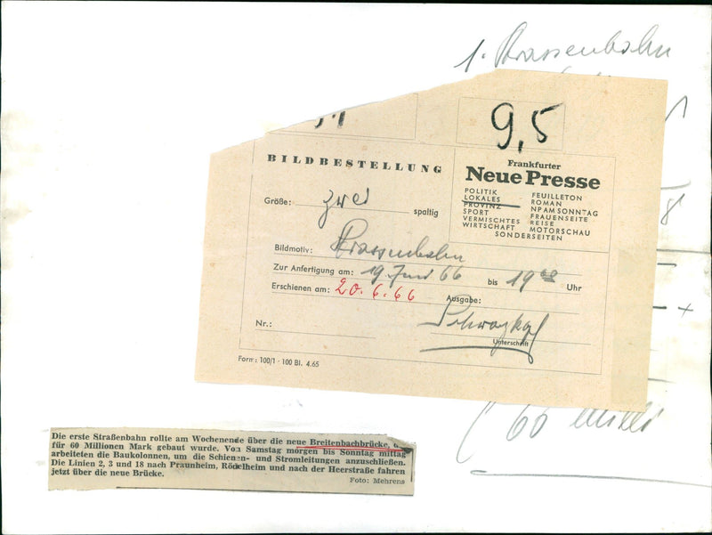 BRUCUEN LIFE TRAM RAN WEEKEND OVER NEW BREITENBACHBRUCKE - Vintage Photograph