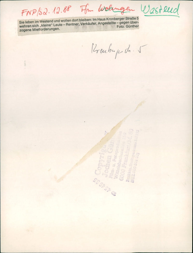 WESTEND COPYRIGE JOCHEN FILM PHOTOPRO GUR KROUBUQUSH WITTELSB FFM - Vintage Photograph