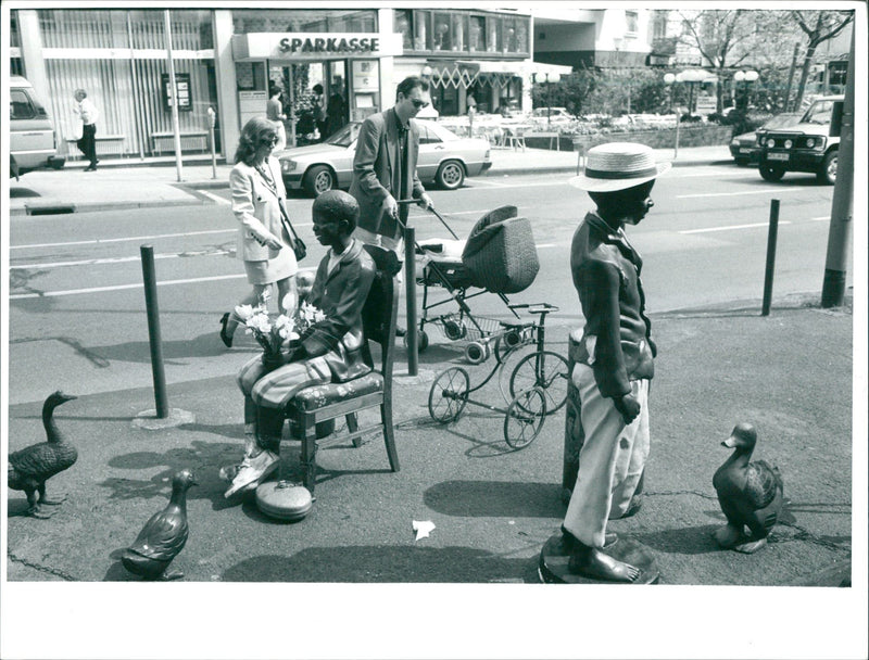 1993 HEADING APOTHECARY GARDEN FLOWERS PLANTS BLACK MUSICIAN AND - Vintage Photograph
