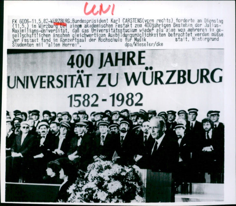 WURZBURG JER FESTAKT TOOK PLACE CONCERT HALL UNIVERSITY OF FUR - Vintage Photograph